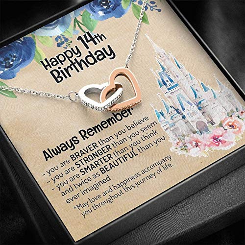 14th Birthday Necklace for Girls - Personalized 14 Year Old Birthday Gift with Message Card | Sweet 16 Alternative, Teen Jewelry Present for Daughter, Niece or Granddaughter | Perfect for Birthday Parties, Graduation & Special Occasions