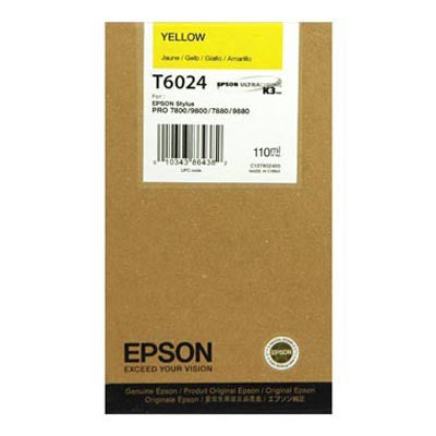 Epson T602400 7800/7880/9800/9880 Yellow Ink Cartridge - 110ml High-Quality Printer Ink for Professional Printing & Photo Projects