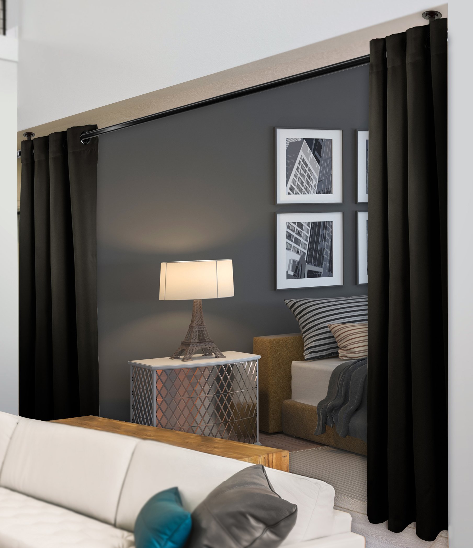 Rod Desyne Thermal Insulated Blackout Curtains with Metal Grommets - 120x108 Inches, Dark Grey - Energy Efficient Window Treatment for Bedroom & Living Room - Noise Reducing & Light Blocking for Better Sleep