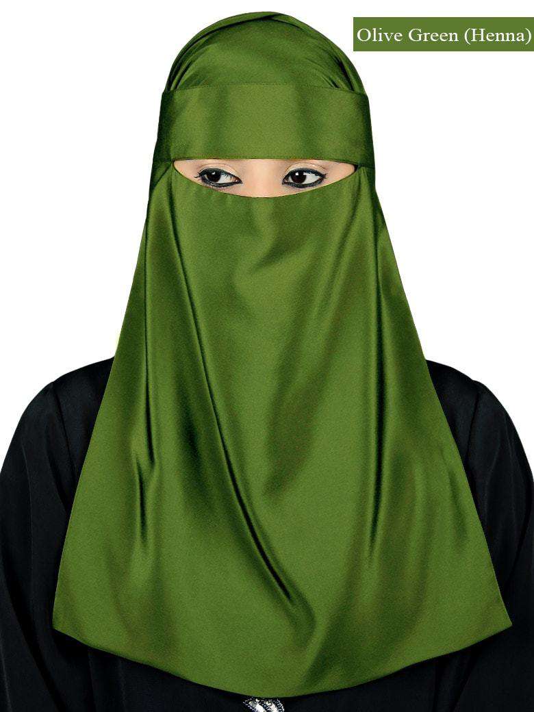 Lamah Niqab with Square Hijab and Headband Set - Perfect for Muslim Women's Prayer, Modest Fashion, and Everyday Wear
