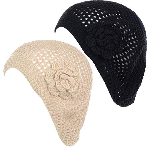 Net With Flower-2 Pack-lt. Beige & Black