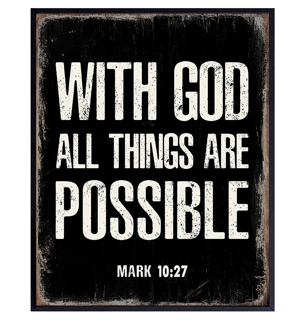 Inspirational Bible Verse Wall Art - Religious Decor for Home & Office