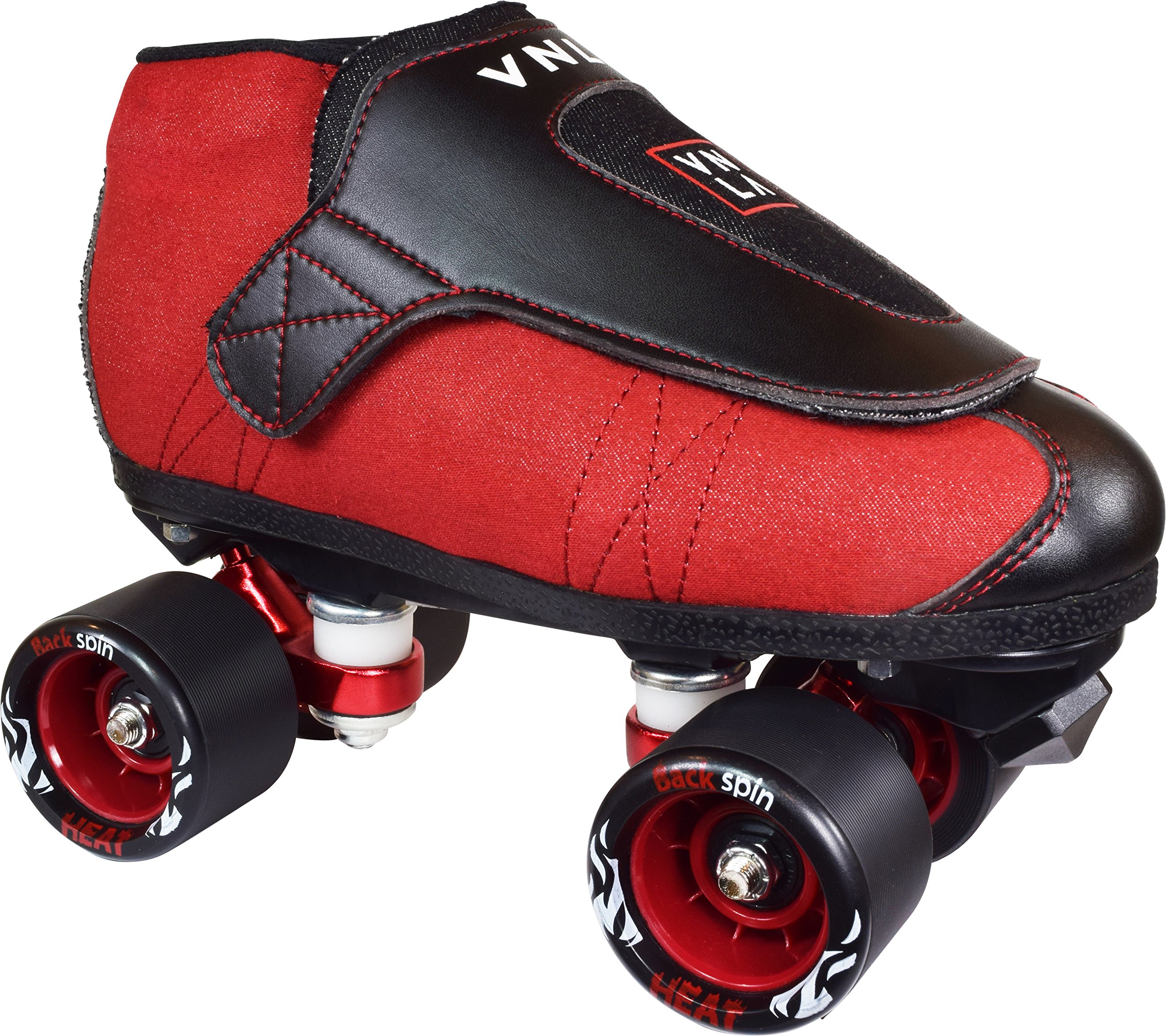 VNLA Junior Code Red Jam Skates for Men and Women - Unisex Indoor Roller Skates for Tricks, Jam Skating and Roller Derby - Red/Black Color - Perfect for Rink, Park and Dance Floor Performances