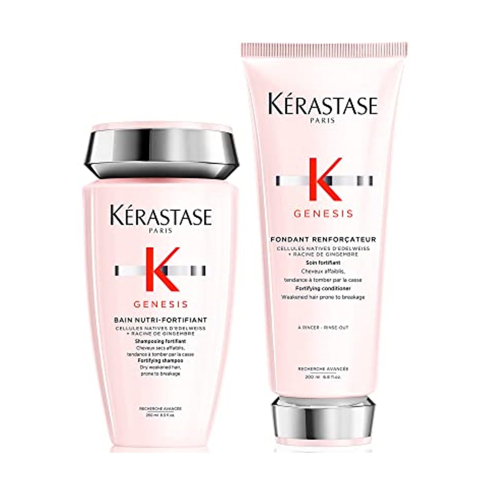 KÉRASTASE Genesis Nutri-Fortifiant Shampoo & Conditioner Set for Weak or Damaged Hair - Anti-Breakage, Strengthening, Nourishing & Hydrating Treatment for All Hair Types - Perfect for Daily Hair Care & Repair
