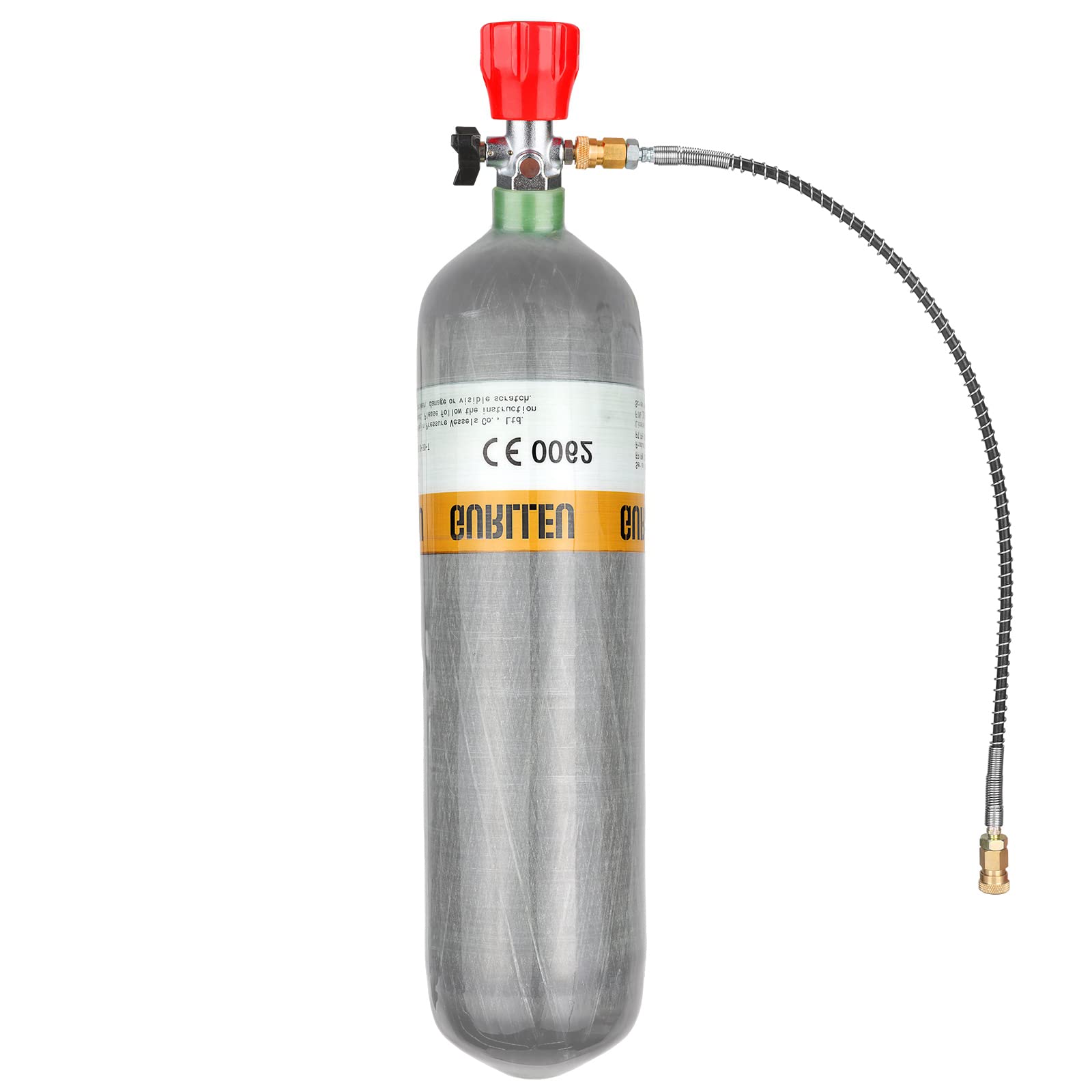 3L 4500psi Carbon Fiber PCP Air Tank with Fill Station - Lightweight SCBA Paintball Scuba Diving Tank (Red Gauge Kit) | Perfect for Paintball Games, Scuba Diving & Firefighter Training