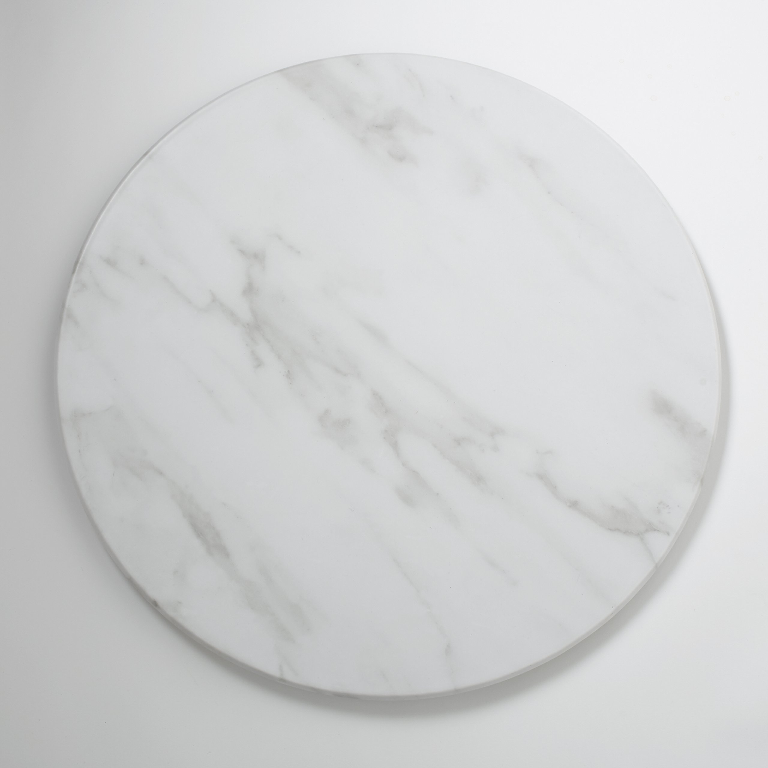 American Metalcraft MW21 White Round Marble Melamine Serving Board - 21.5