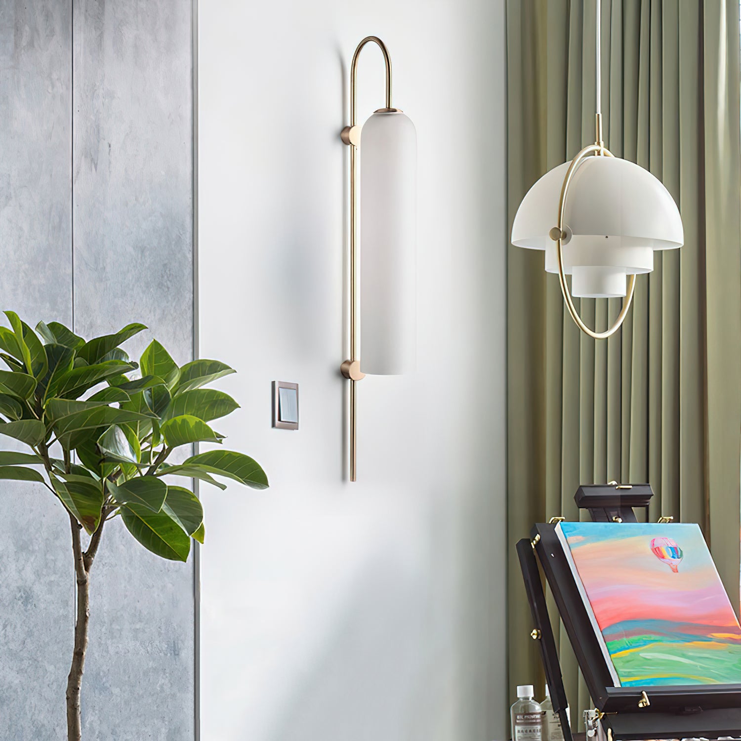 Modern Glass Wall Lamp - Sleek LED Sconce Light for Bedroom, Living Room & Hallway - Energy Efficient Indoor Lighting Fixture