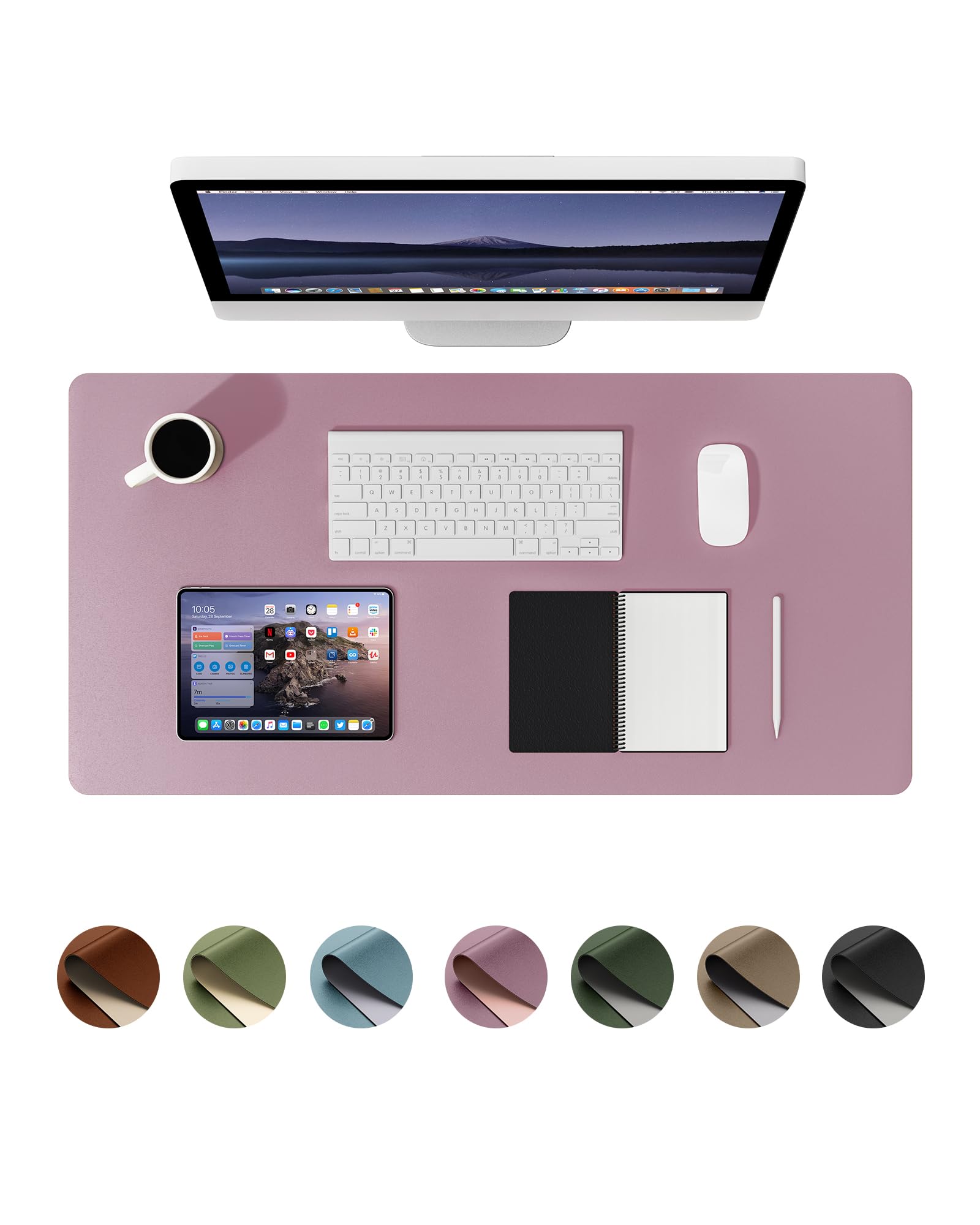 YSAGi Dual-Sided PU Leather Desk Pad - 35.4