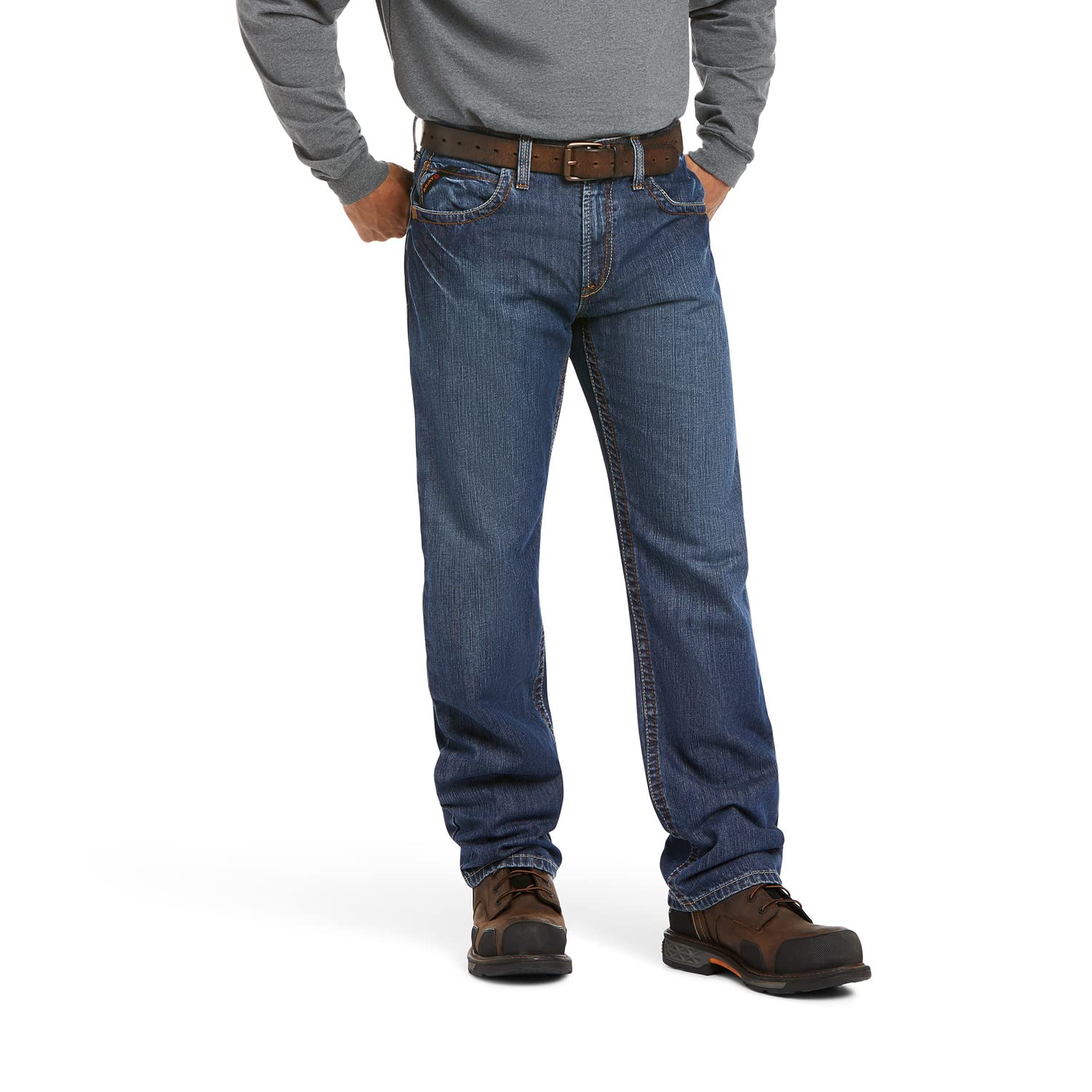 Ariat Men's FR M3 Loose Fit Stackable Straight Leg Jeans - Comfortable Workwear for Construction, Farming & Outdoor Activities