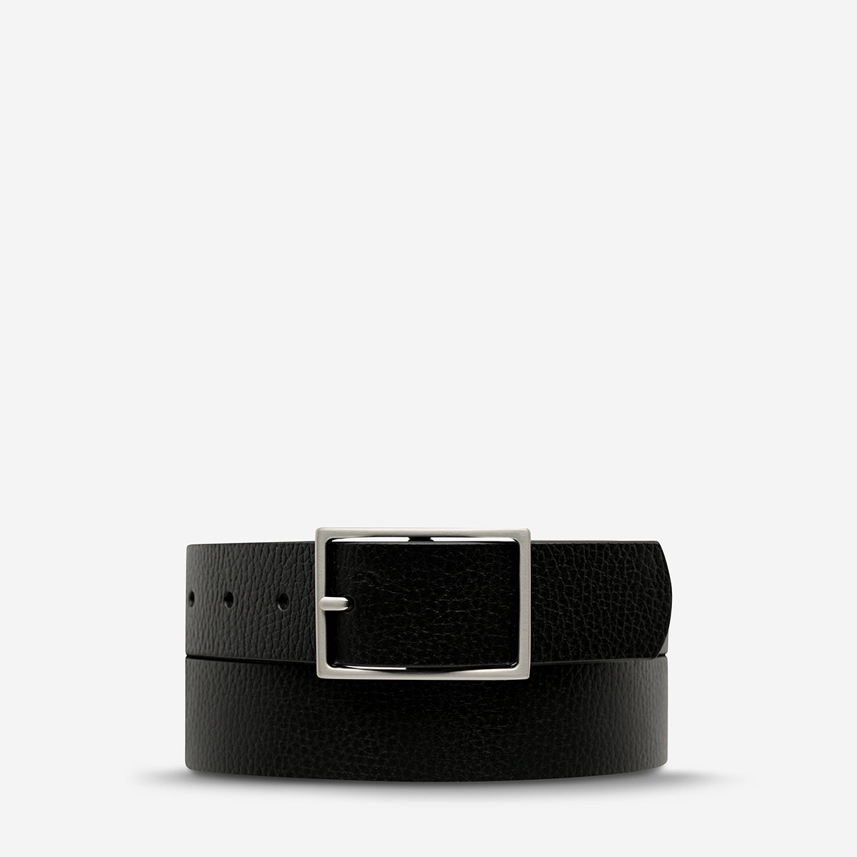 Premium Genuine Leather Belt for Men - Black/Silver Buckle | Stylish & Durable Dress & Casual Wear Accessory