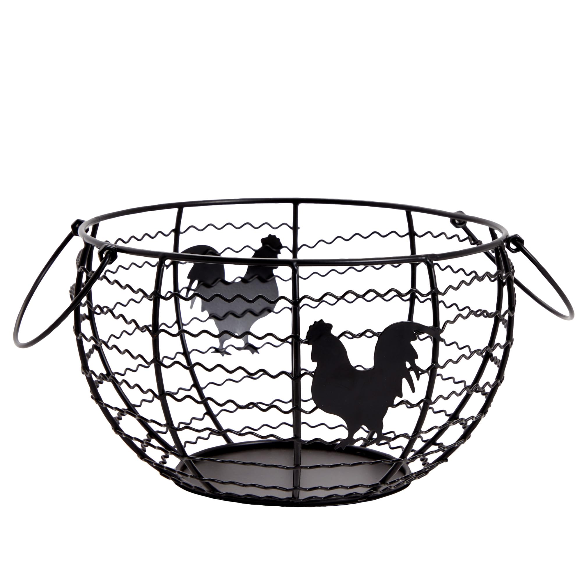 Juvale Black Wire Egg Collecting Basket - Farmhouse Style Kitchen Organizer (8.2 x 8.2 x 4.9 Inches) - Perfect for Fresh Egg Storage, Farmhouse Decor, and Country Kitchen Organization