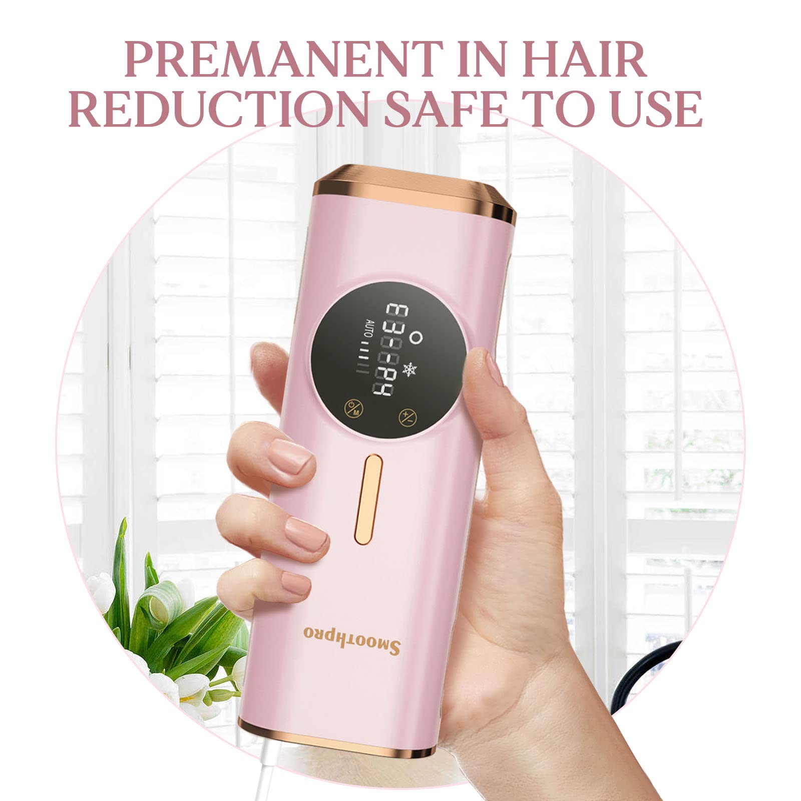 Advanced IPL Laser Hair Removal Device for Women & Men | Permanent Hair Reduction at Home with Fast SAPPHIRE Cooling System | Safe & Efficient for Face & Body | Unlimited Flashes | Perfect for Smooth Skin Before Beach Trips & Special Events