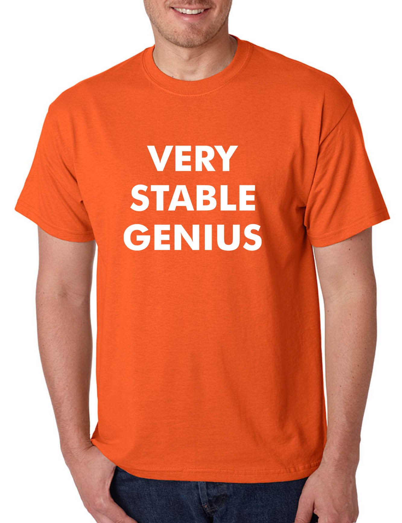 ALLNTRENDS Men's Very Stable Genius Political T-Shirt - Trendy Smart Cool Tee for Casual Wear & Political Events