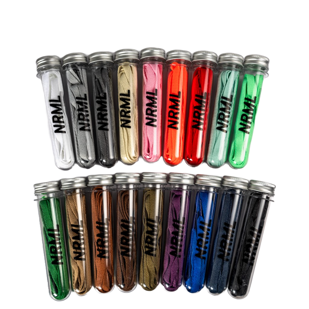 NRML™ Flat Shoelaces for Sneakers & Casual Shoes - Soft & Durable Pink Laces - Perfect for Running, Walking & Everyday Wear