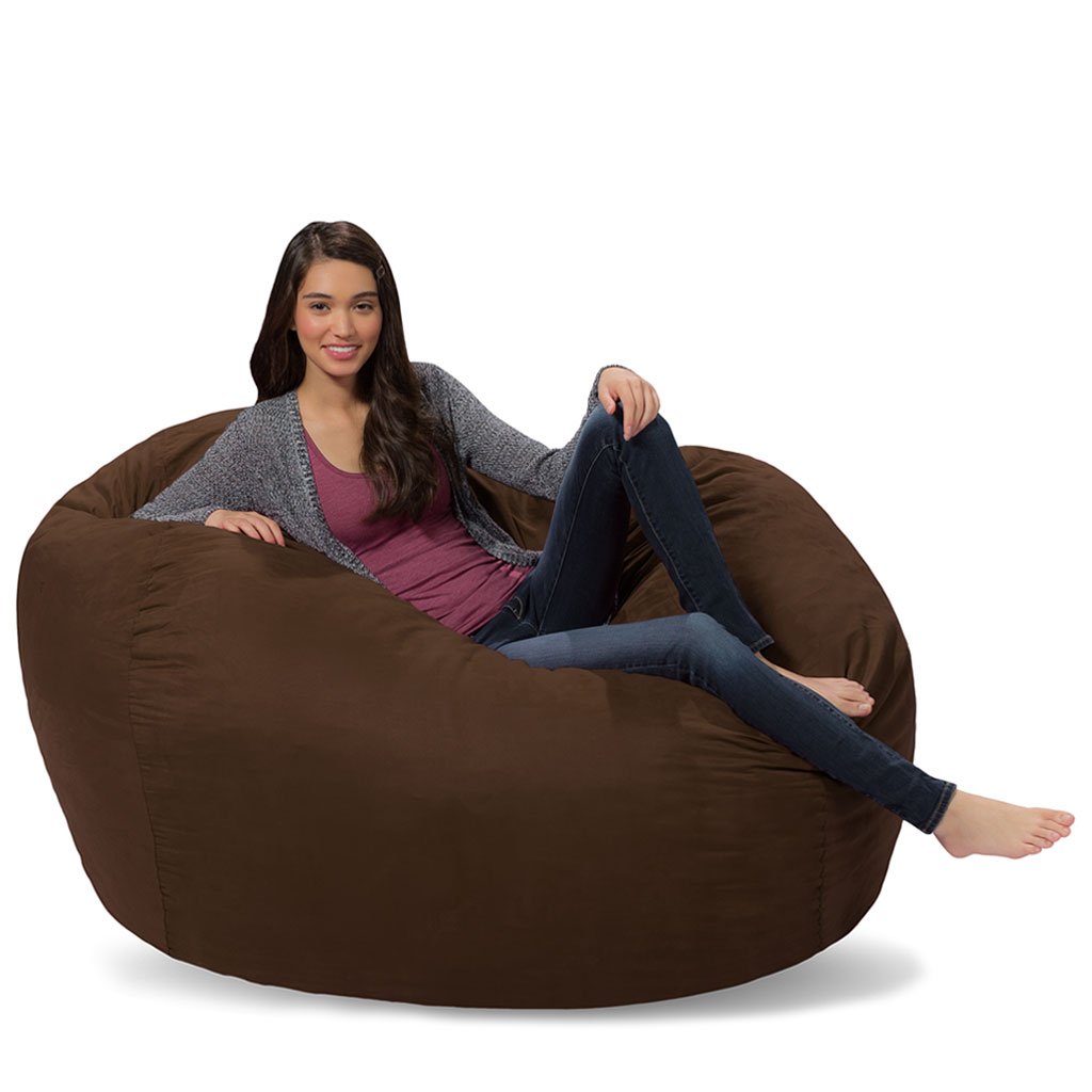 Premium Memory Foam Bean Bag Chair - Ultra Soft Chocolate Micro Suede Cover - Perfect for Gaming, Lounging & Dorm Room Decor