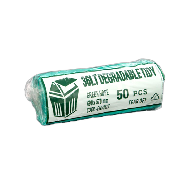 36L Eco-Friendly Kitchen Trash Bags - Biodegradable Green Bin Liners for Waste Disposal & Recycling - Perfect for Home, Office & Composting