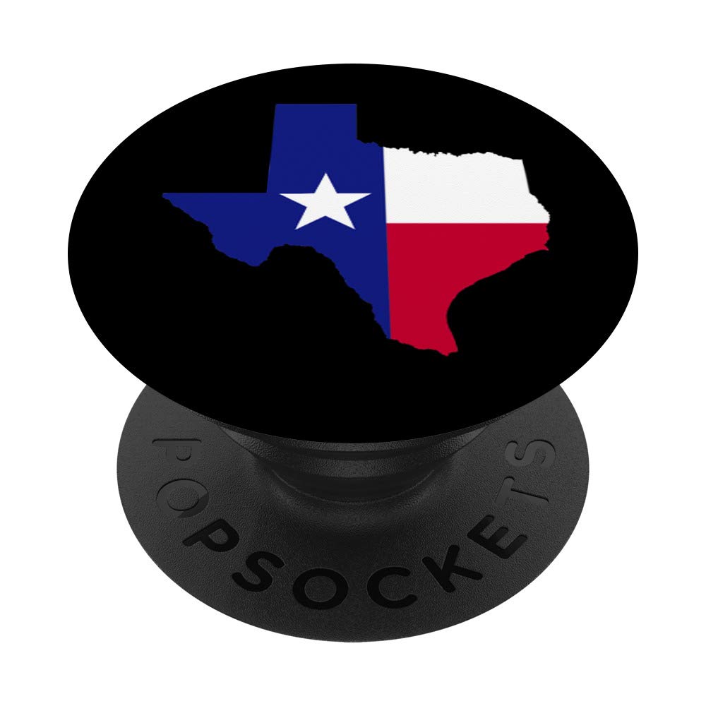 Texas State Map with Flag Design PopSockets PopGrip - Interchangeable Phone & Tablet Stand for iPhone, Samsung, iPad | Perfect for Travel, Office & Daily Use
