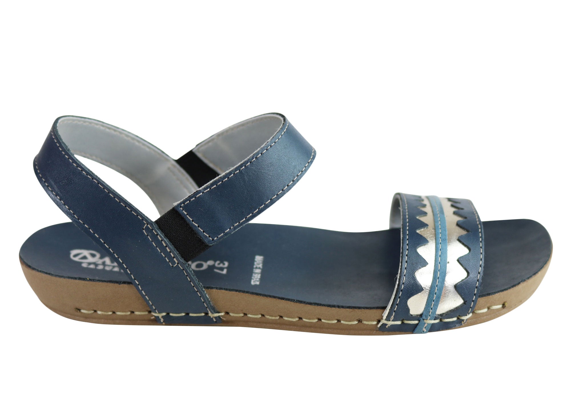 Andacco Women's Comfortable Leather Flat Sandals - Handmade in Brazil - Perfect for Summer, Beach & Casual Outfits
