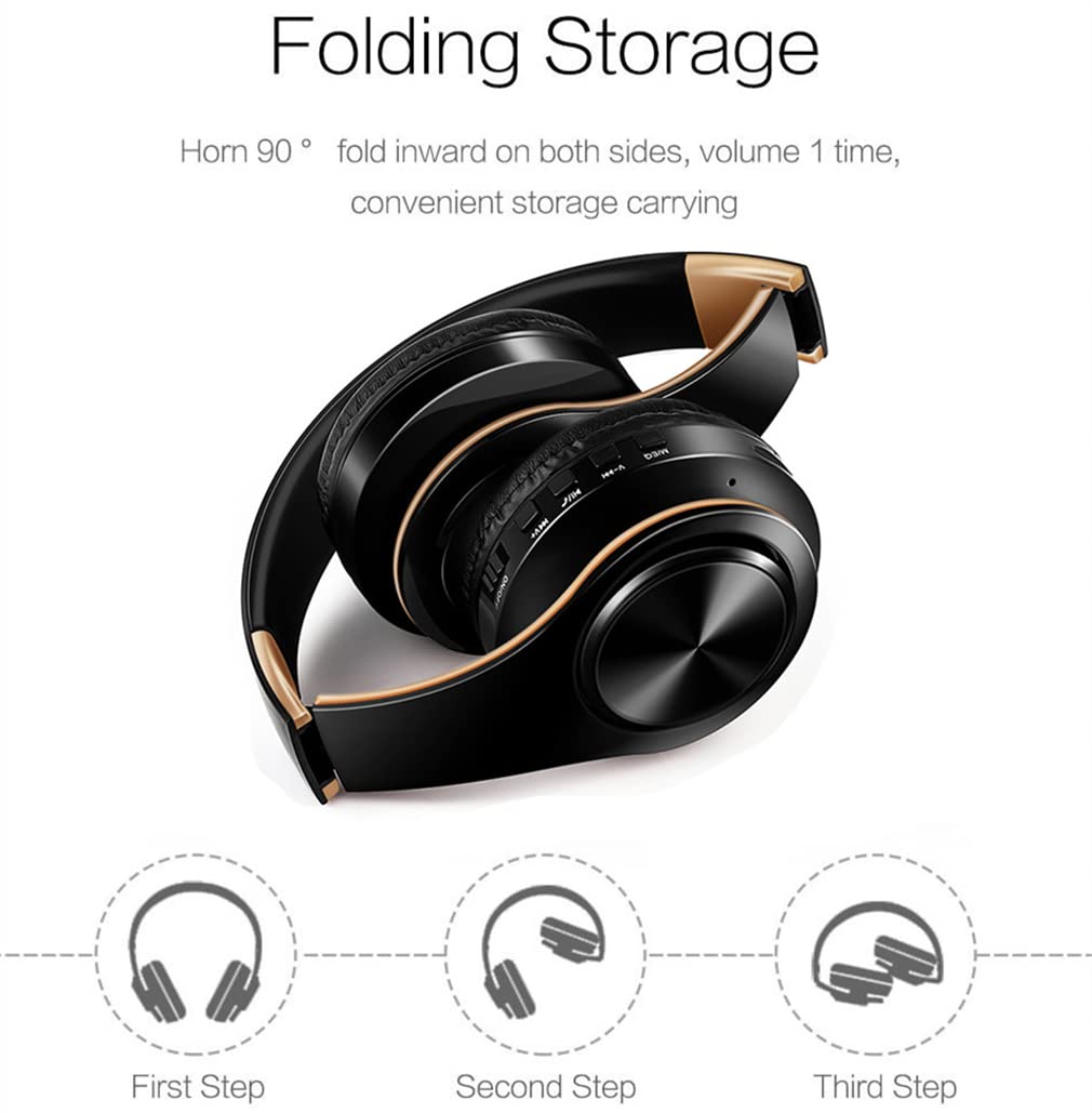 Wireless On-Ear Bluetooth 5.0 Headphones with Noise Canceling Mic - Foldable HiFi Stereo Sound, Hi-Res Audio, 10H Playtime (Green) - Perfect for Sports, Travel & Work