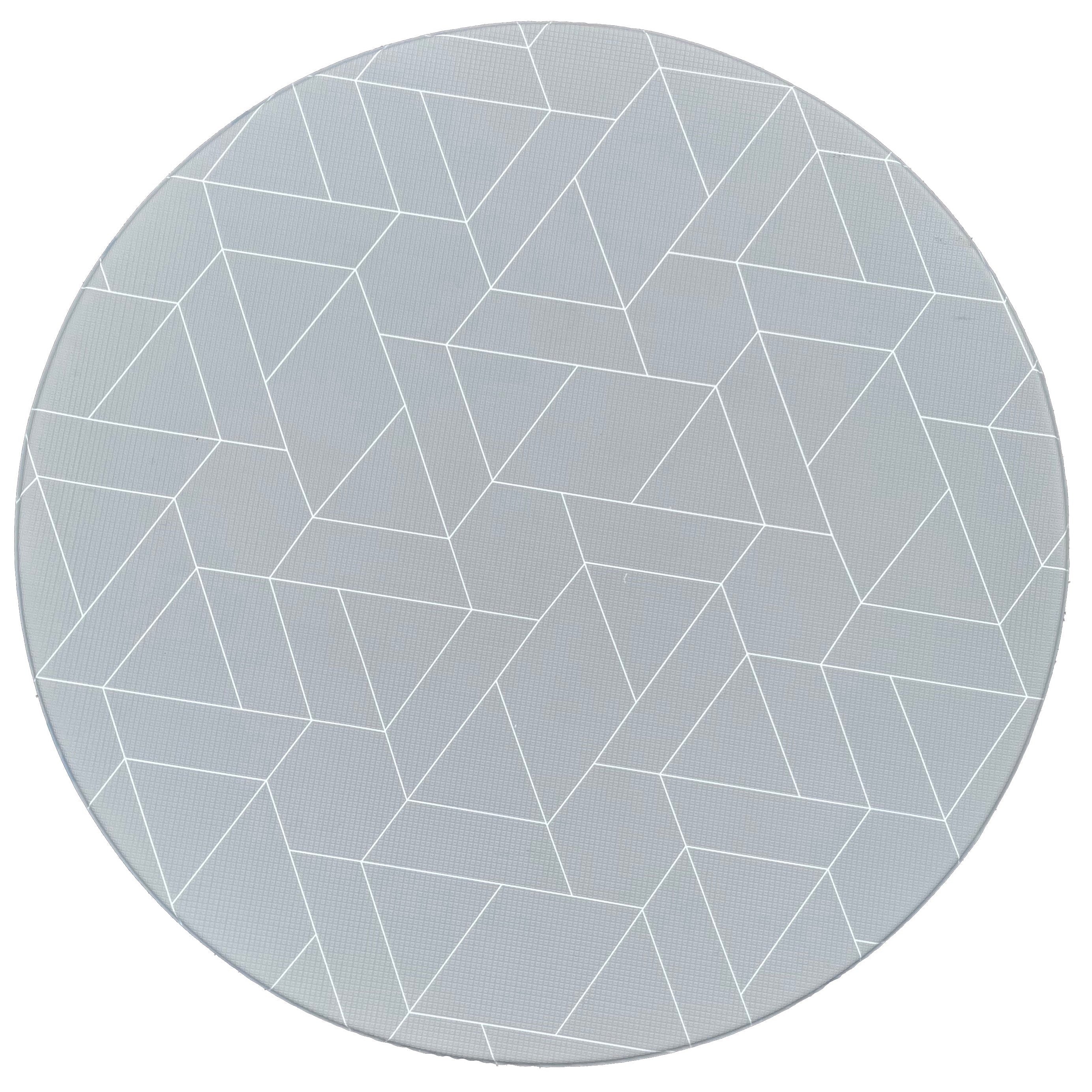 Little Bot Baby Play Mat - Ofie Round Mat with Zen Line & Triangle Design | Non-Toxic, Waterproof & Soft for Crawling, Tummy Time & Nursery Decor
