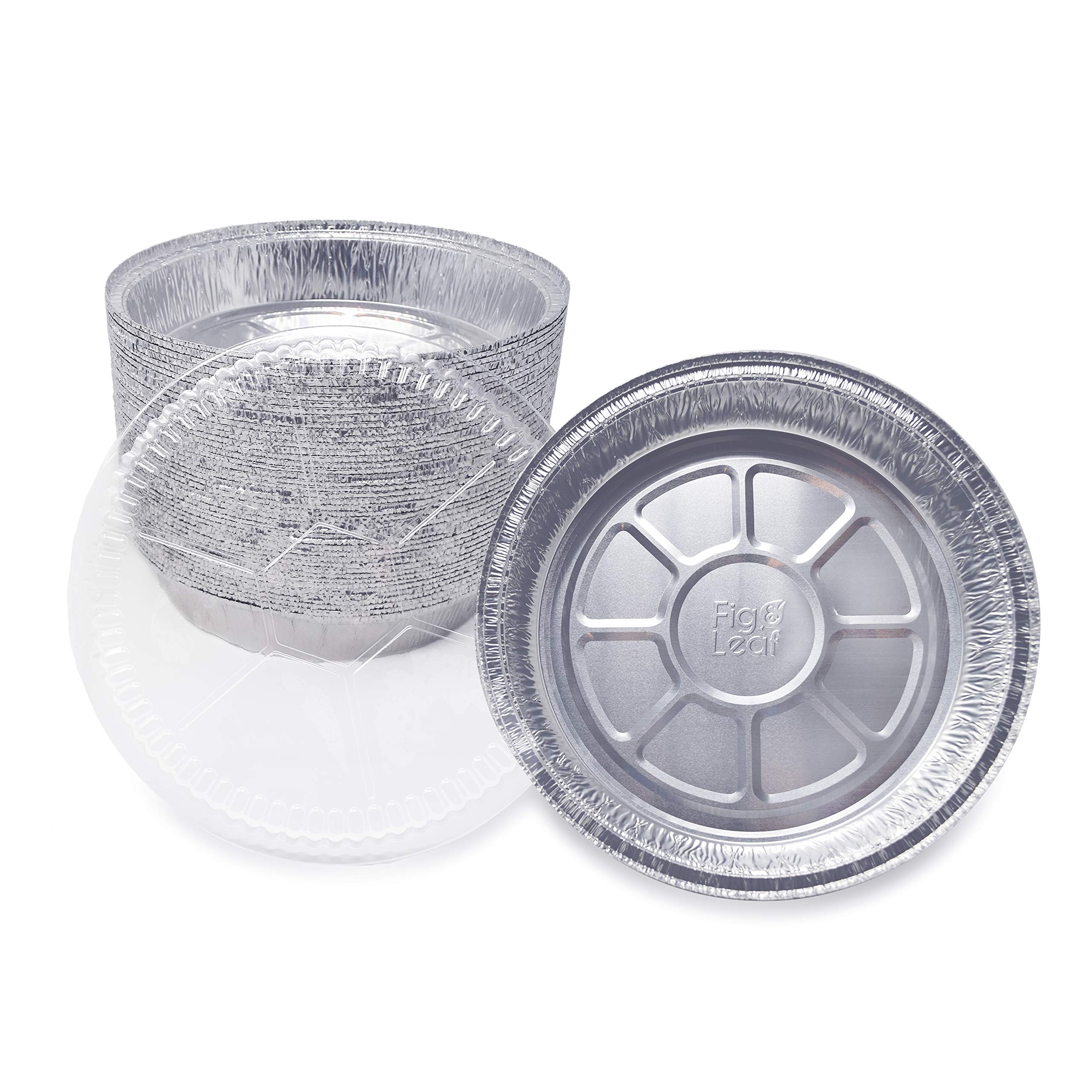 240 Pack 8-Inch Round Heavy Duty Disposable Aluminum Foil Pans with Plastic Dome Lids - Perfect for Roasting Turkey, Baking Pies, Meal Prep & Party Catering