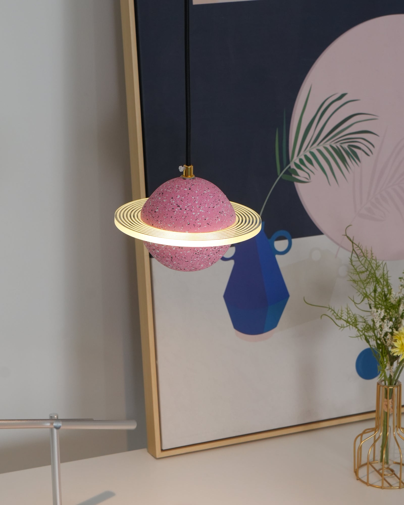 Artsy Planet Pendant Light - Modern Celestial Ceiling Fixture for Bedroom, Living Room & Nursery Decor | Solar System Inspired Lighting for Home & Office