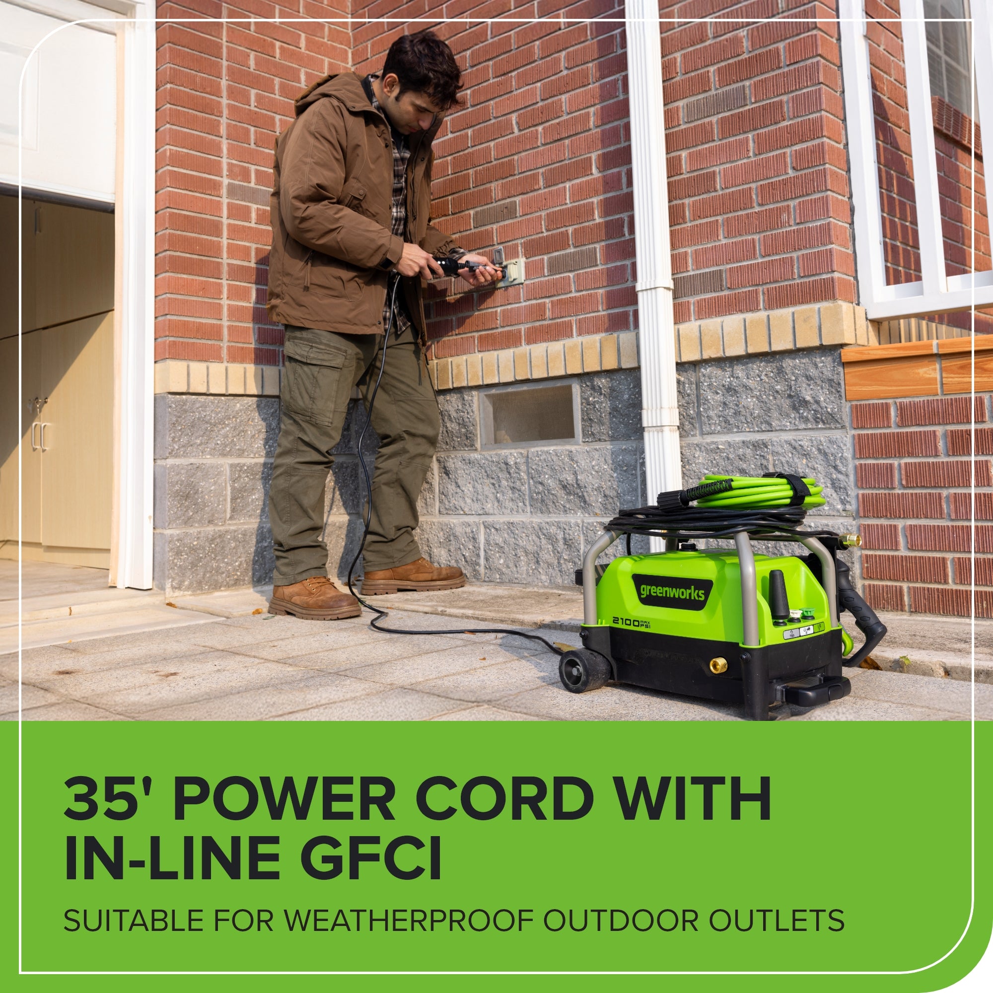 2100 PSI 1.2 GPM Electric Pressure Washer - Portable Cold Water Power Cleaner for Home, Driveway, Deck, Patio & Car Washing