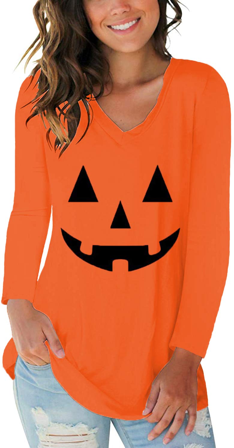 Tobrief Women's Long Sleeve V-Neck Casual T-Shirt with Pocket - Loose Fit Comfortable Blouse for Everyday Wear, Work, and Outings