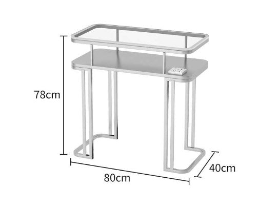 Professional Instagram Style Glass Manicure Table - Portable Nail Art Station for Salon & Home Use - Perfect for Nail Technicians, DIY Manicures & Social Media Content Creation