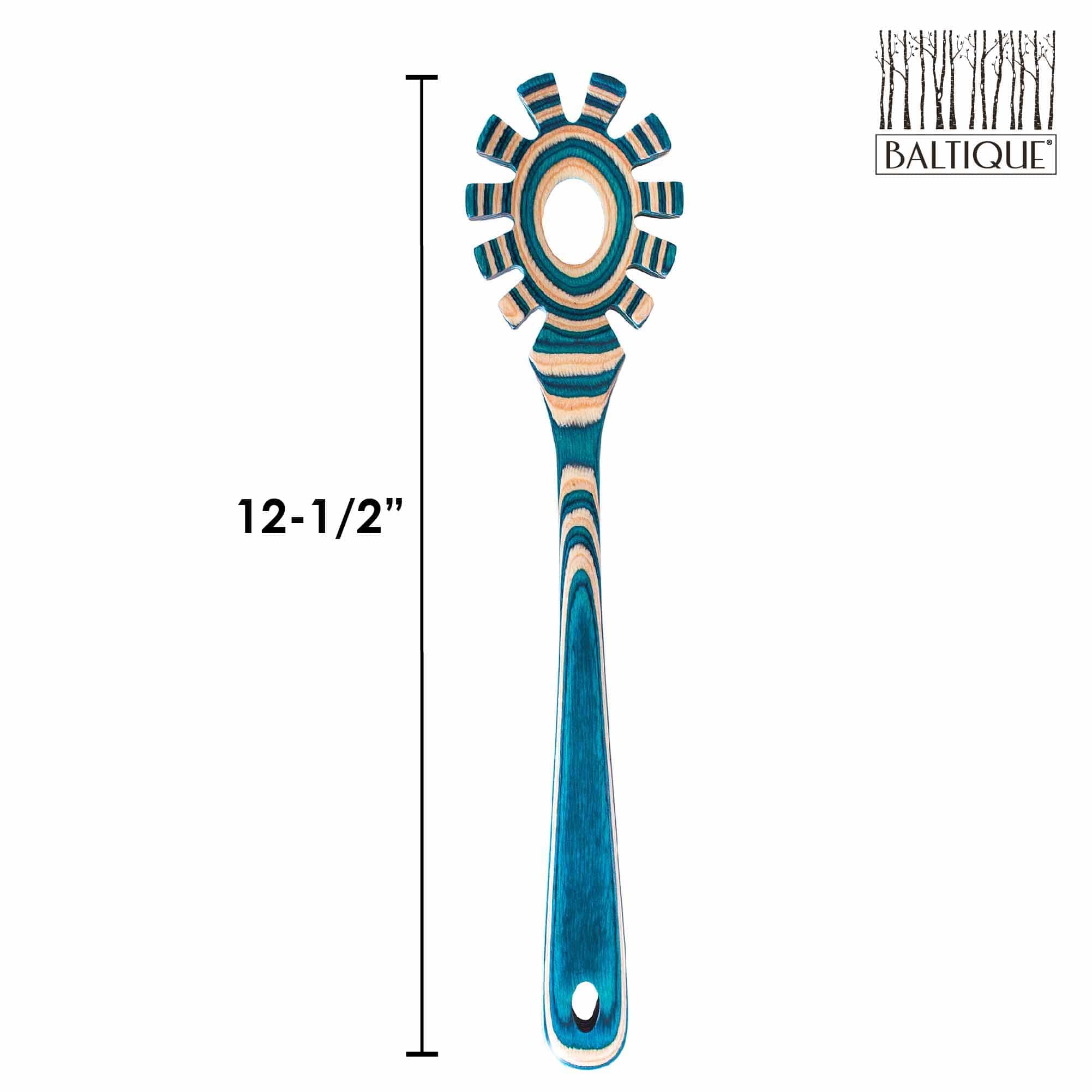 Baltique® Mykonos Collection Spaghetti Spoon - 12.5 Inch Stainless Steel Pasta Server with Ergonomic Handle - Perfect for Italian Cuisine, Cooking, Serving & Kitchen Essentials
