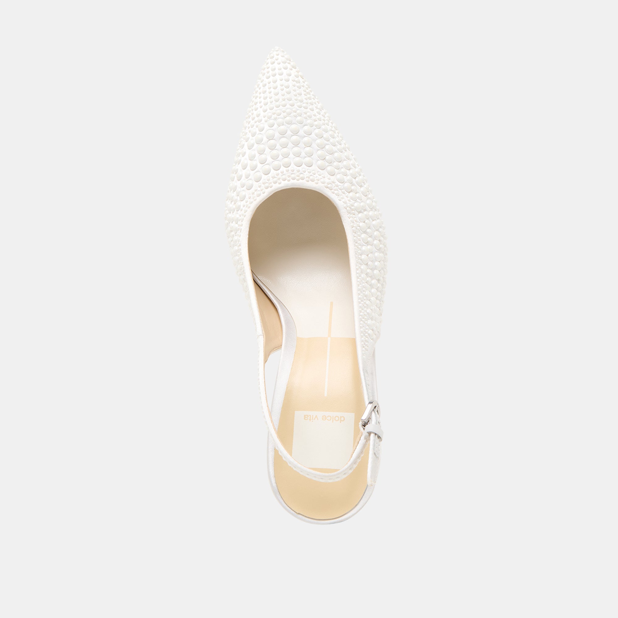Elegant ELASI PEARL HEELS in True White Satin - Perfect for Weddings, Prom & Special Occasions