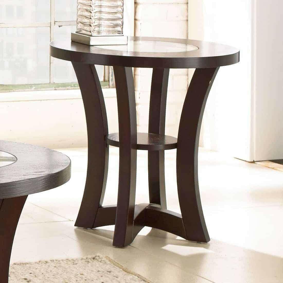 Alice End Table AE200E - Modern Nightstand with Storage Shelf, Small Side Table for Living Room, Bedroom, Office - Perfect for Holding Lamps, Books, and Decor