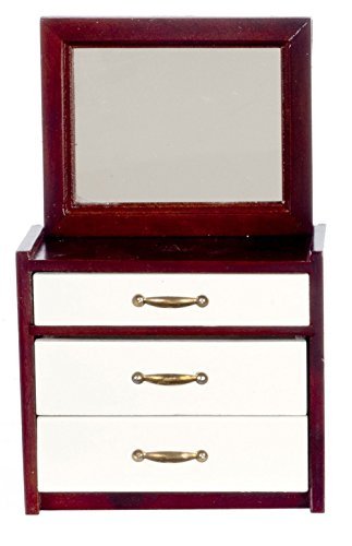 1:12 Scale Modern Dollhouse Miniature Dresser with Mirror - Perfect for Dollhouse Decor, DIY Projects & Collectors #T3272