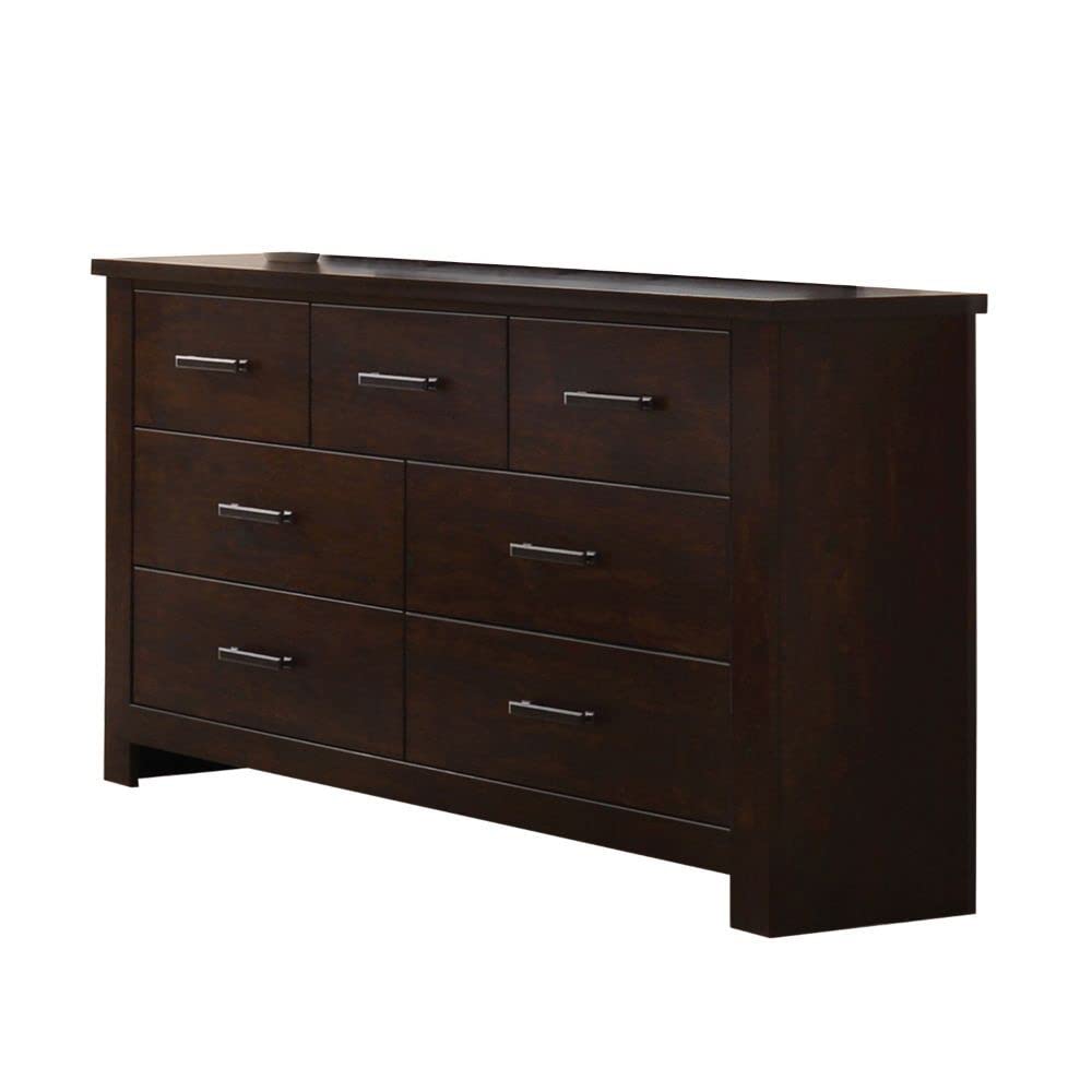 7-Drawer Wooden Dresser for Bedroom - Solid Mahogany Chest of Drawers for Clothes Storage | Modern & Simple Design for Home Organization