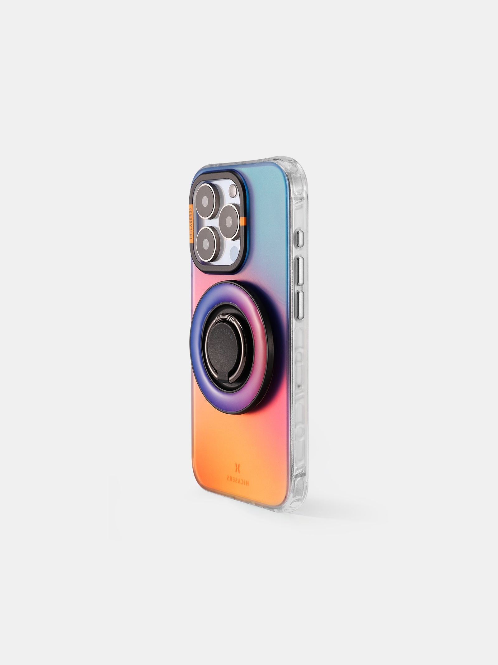 Magnetic Ring Spinner Stand - Magsafe Compatible Phone Holder for iPhone 15/14/13/12 (Purple & Orange) - Perfect for Desk, Car, Office & Home Use