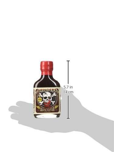 Grinders Death Nectar Ghost Pepper Hot Sauce 3.5 oz - Extreme Heat Hot Sauce for Tacos, Wings & Chili - Made with Ghost Peppers for Intense Flavor