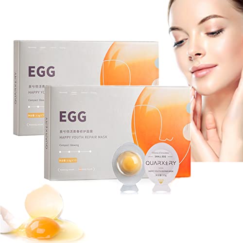 Aozonyoi Pure Youth Wash-Free Collagen Face Mask | Egg White Facial Sleeping Mask for Hydration & Firming | 2 Boxes (14 Pcs) | Perfect for Nighttime Skincare Routine & Travel Essentials
