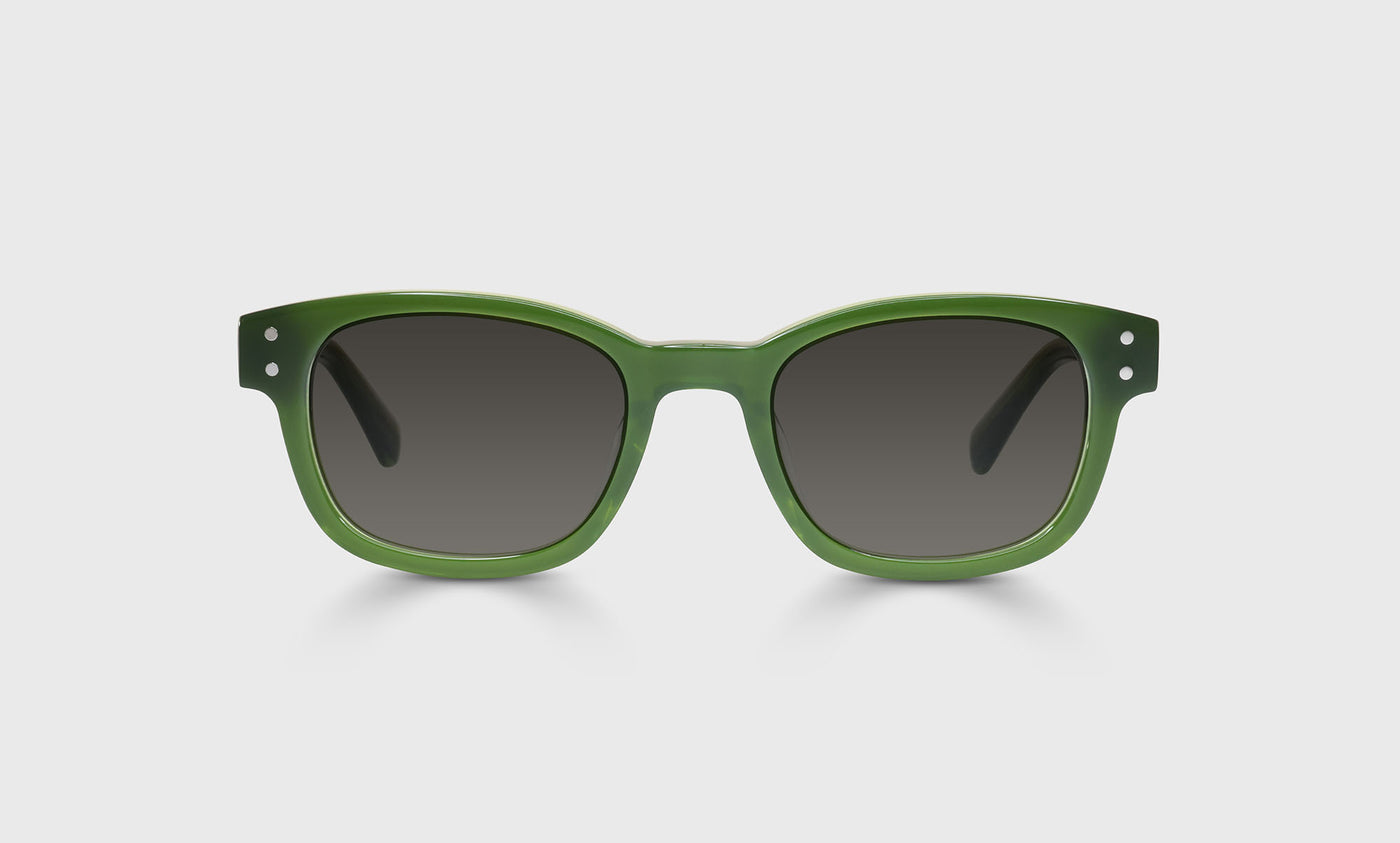 Biff Narrow Color 16 Olive Green Front and Temples - Stylish Eyeglass Frames for Men & Women | Perfect for Reading, Work, and Everyday Fashion Accessory