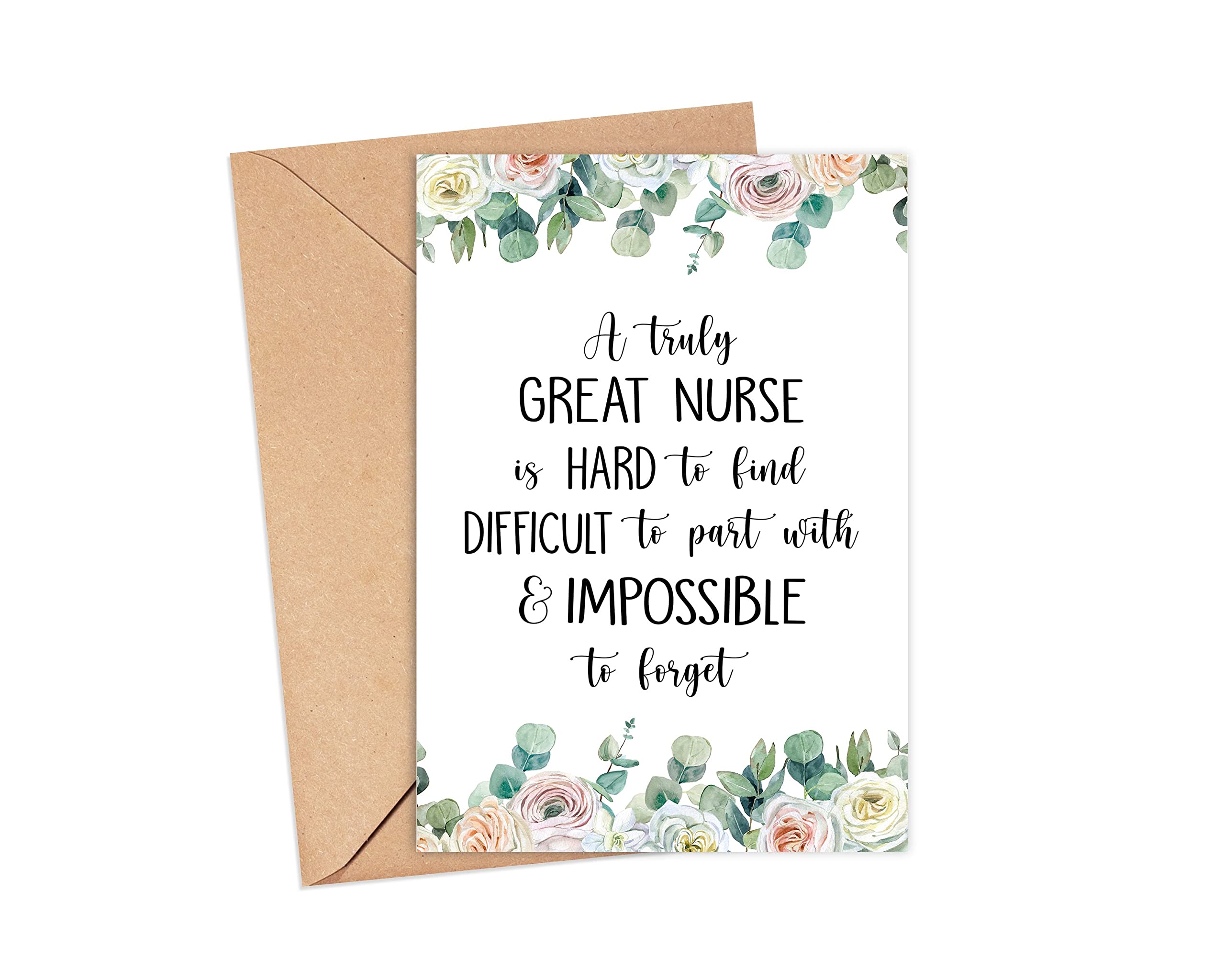 Nurse Farewell Card - Personalized Appreciation & Retirement Card for Nurses - 5 x 7 Inch Truly Great Nurse Is Hard to Find Leaving Card - Perfect for Goodbye Gifts, Coworker Recognition & Retirement Celebrations