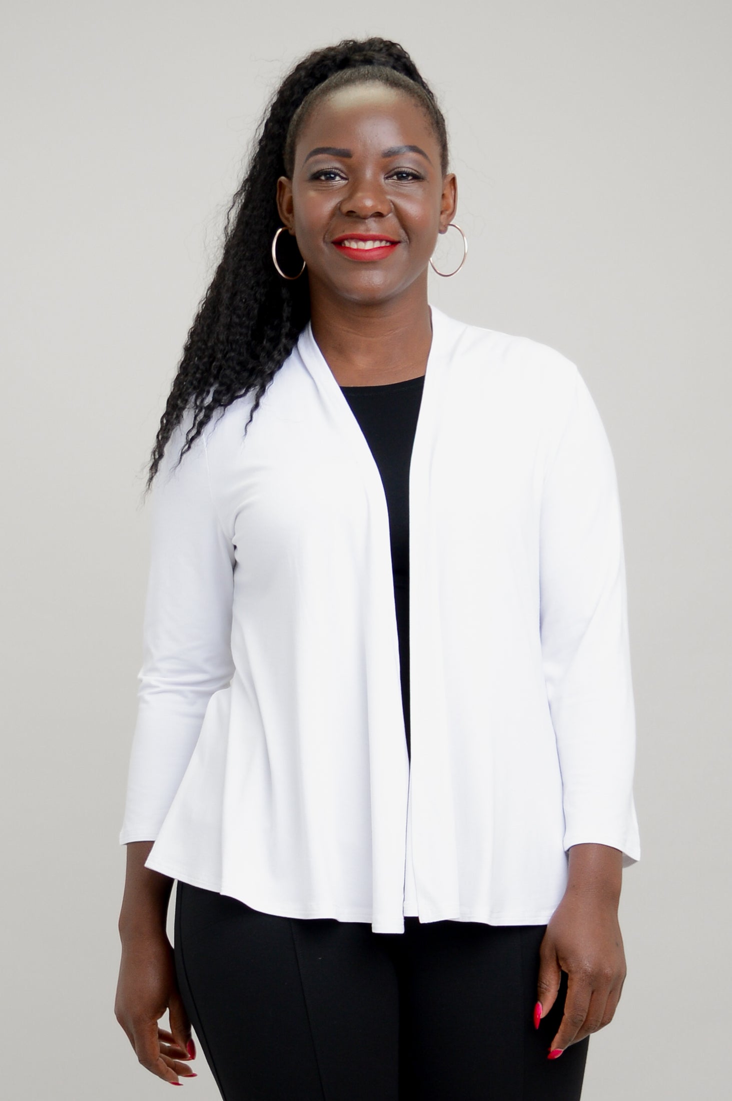 Kathy Jacket for Women - Soft Bamboo Fabric, Breathable & Comfortable, White - Perfect for Casual Outings, Office Wear & Outdoor Activities