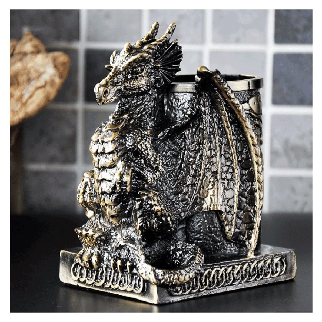 Creative Dragon Pen Holder & Makeup Brush Organizer - Stylish Desktop Stationery Stand for Office & Home Decor, Perfect Gift for Students & Professionals | Use for Pencils, Pens, Brushes & Desk Accessories