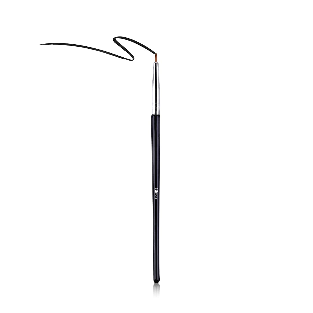 Gleva Professional Eyeliner Brush - Ultra Fine Synthetic Bristles for Liquid, Gel & Powder Eyeliners - Perfect for Winged Liner & Precise Makeup Application - Ideal for Smokey Eyes, Cat Eyes & Everyday Makeup Looks