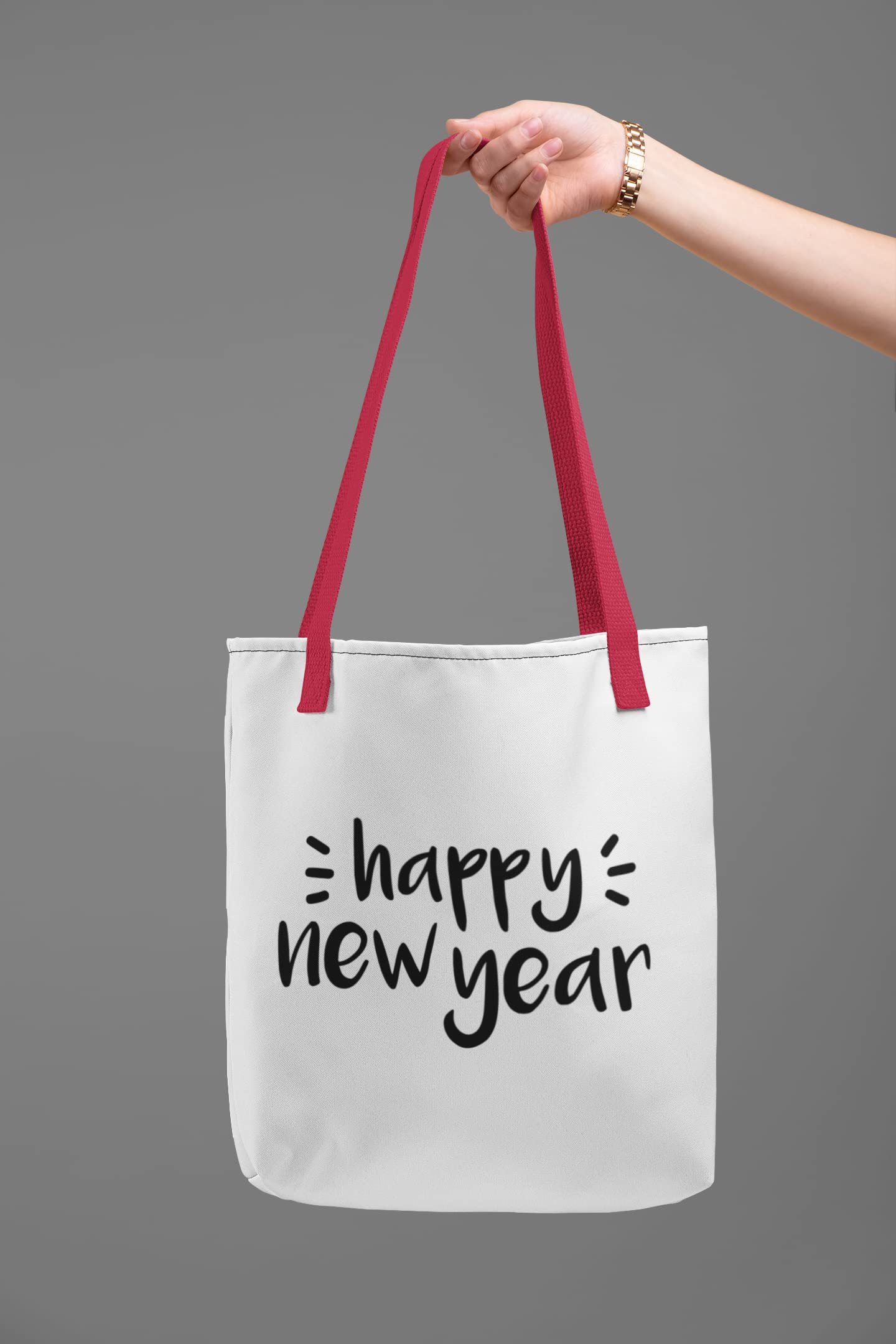 Happy New Year Iron On Decal - Light Pink Heat Transfer Patch for Shirts, DIY Custom Emblem & Badge - Perfect for New Year's Eve Parties, Costumes & DIY Apparel Projects