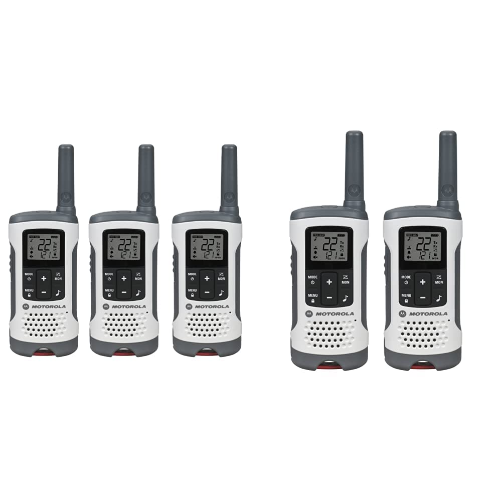 Motorola T260TP & T260 Walkie Talkies 2-Way Radios - 3 Pack & 2 Pack - Long Range 35 Mile Communication for Hiking, Camping, Emergency - Perfect for Outdoor Adventures, Family Trips and Workplace Safety