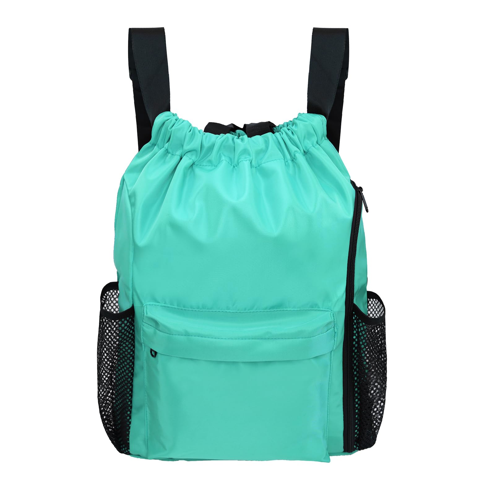 BeeGreen Drawstring Backpack - Lightweight Sports Gym Bag with Shoe Compartment & Dual Water Bottle Pockets | Perfect for Workout, Travel, School & Outdoor Activities