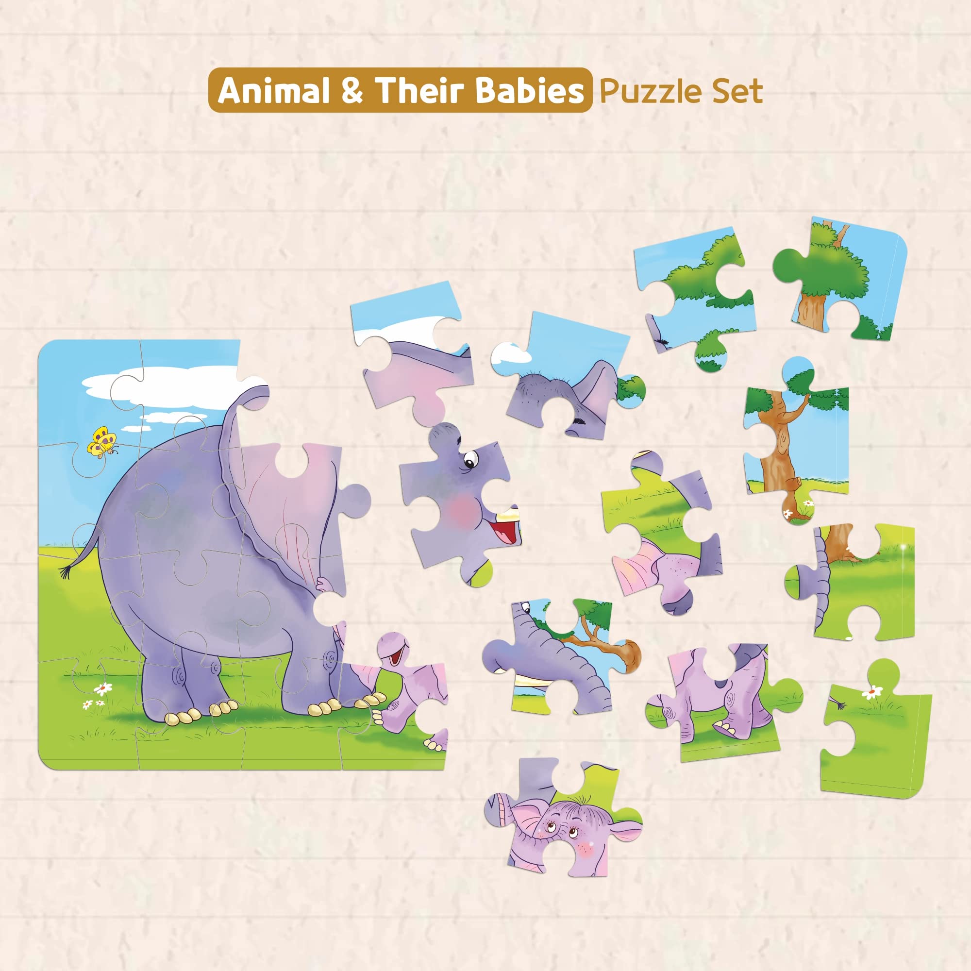 SPARTAN KIDS® Animal & Baby Animal Jigsaw Puzzles for Toddlers Ages 3-5 - 4 Puzzle Sets (24x17 cm) - Educational Learning Toys for Preschoolers | Perfect for Birthday Gifts, Classroom Activities & Family Game Night