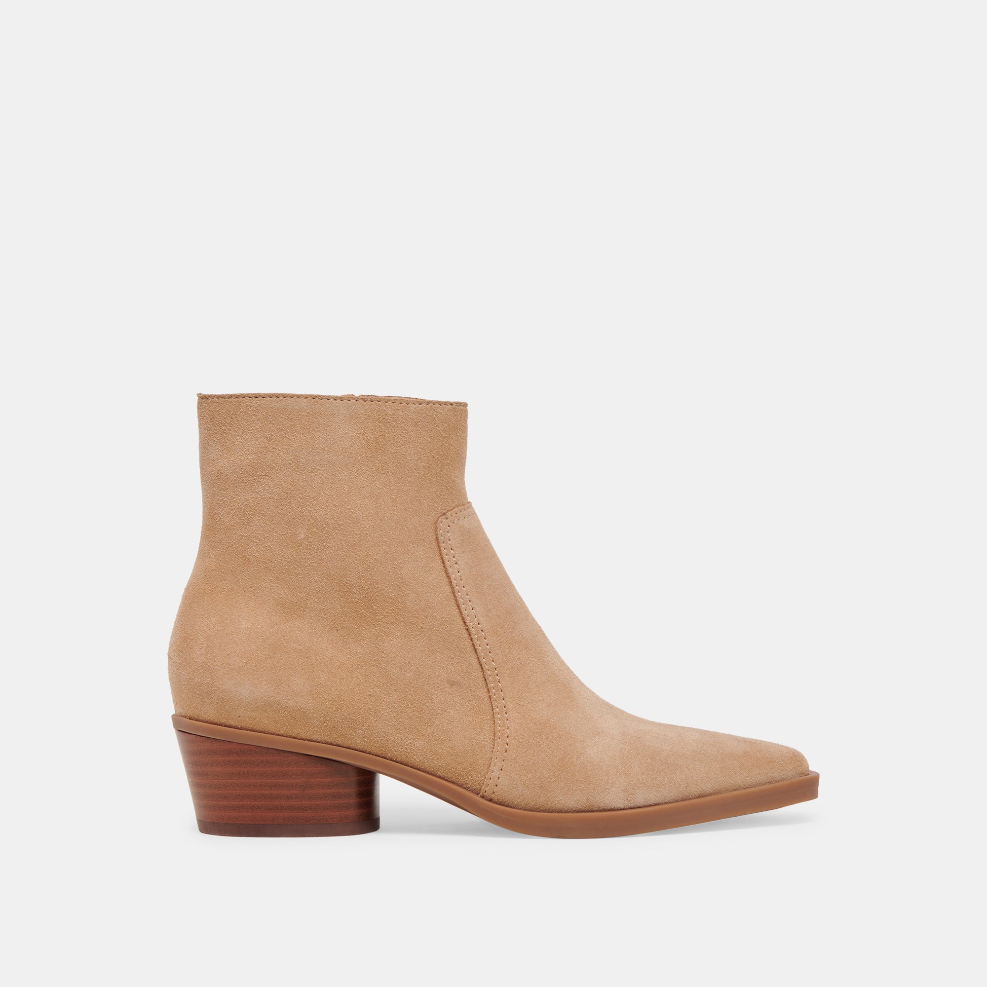 FAHARI H2O Wide Booties in Camel Suede - Waterproof Winter Boots for Women, Comfortable Slip-On Ankle Booties for Outdoor, Work & Casual Wear