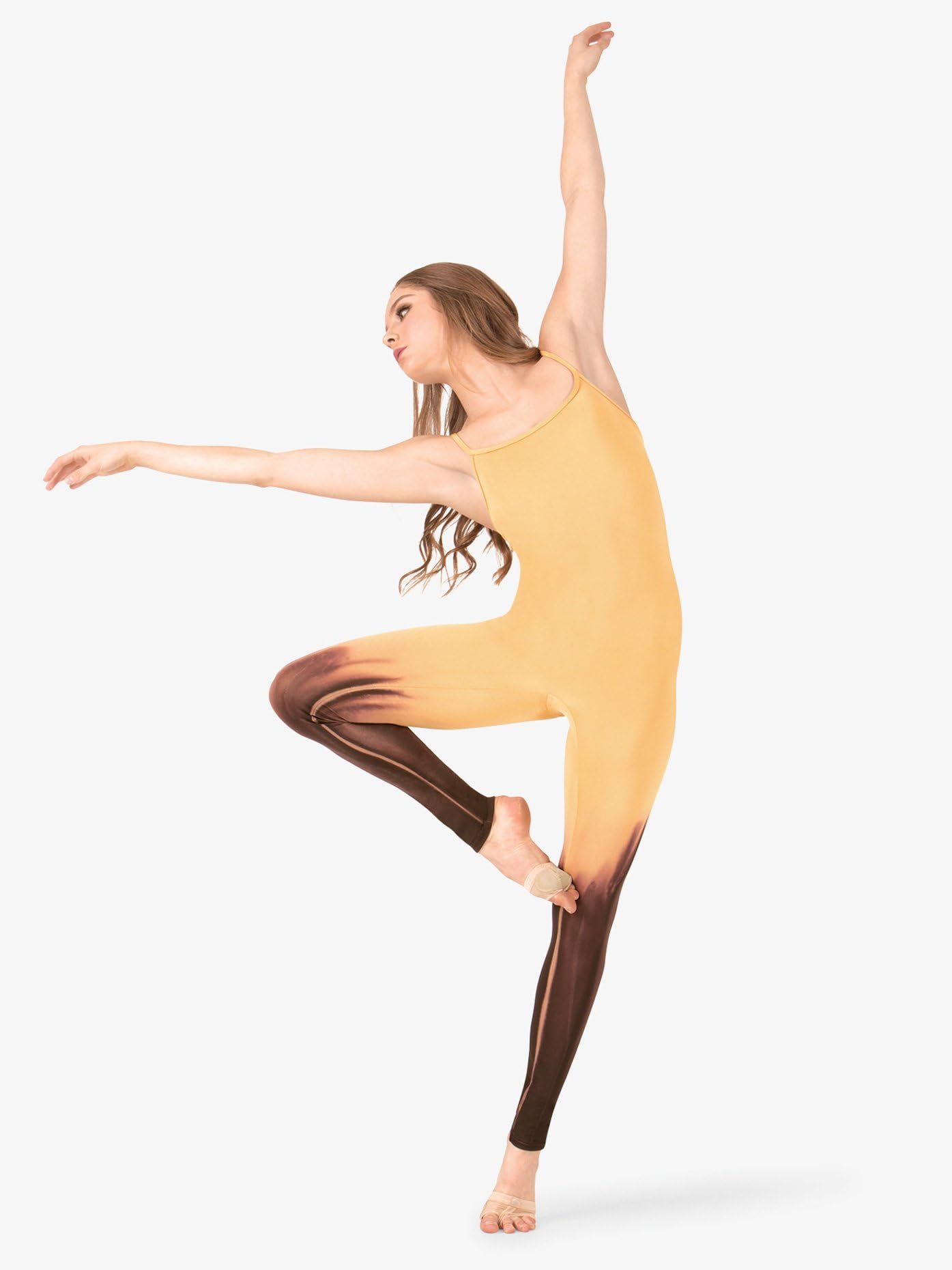 Hand Painted Watercolor Women's Camisole Unitard - Floral Design Stretchy Bodysuit for Yoga, Dance & Casual Wear