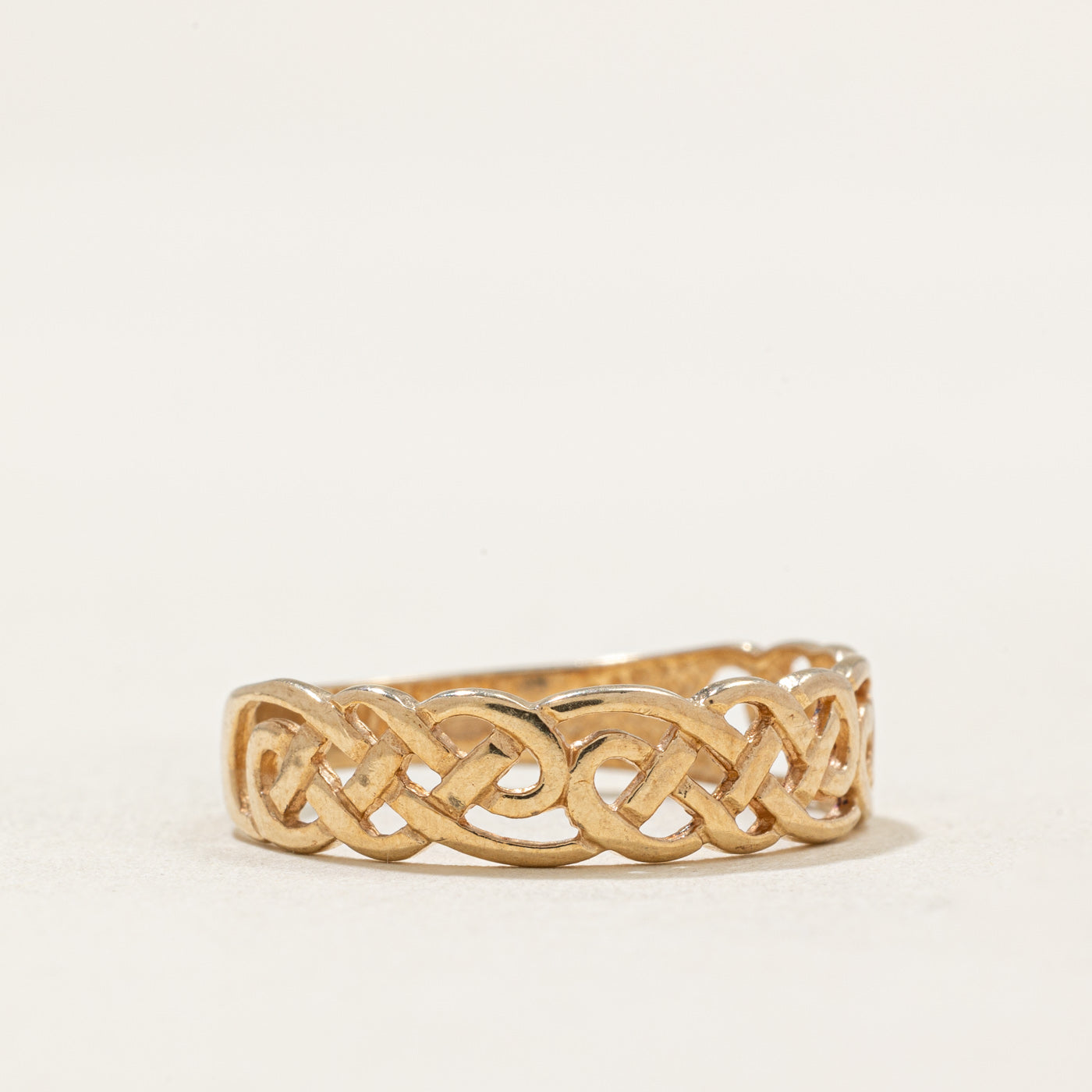 9k Yellow Gold Braided Wedding Band Ring for Women - Size 6.75 - Elegant Stackable Ring for Bridal, Anniversary & Everyday Wear