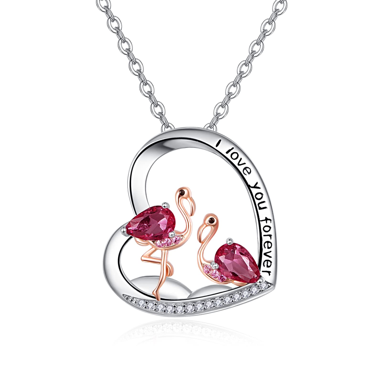 TANGPOET Flamingo Necklace - 925 Sterling Silver Flamingo Pendant Jewelry for Women, Teens & Mom - Perfect Gift for Birthday, Anniversary & Valentine's Day | Elegant & Trendy Accessory for Everyday Wear & Special Occasions